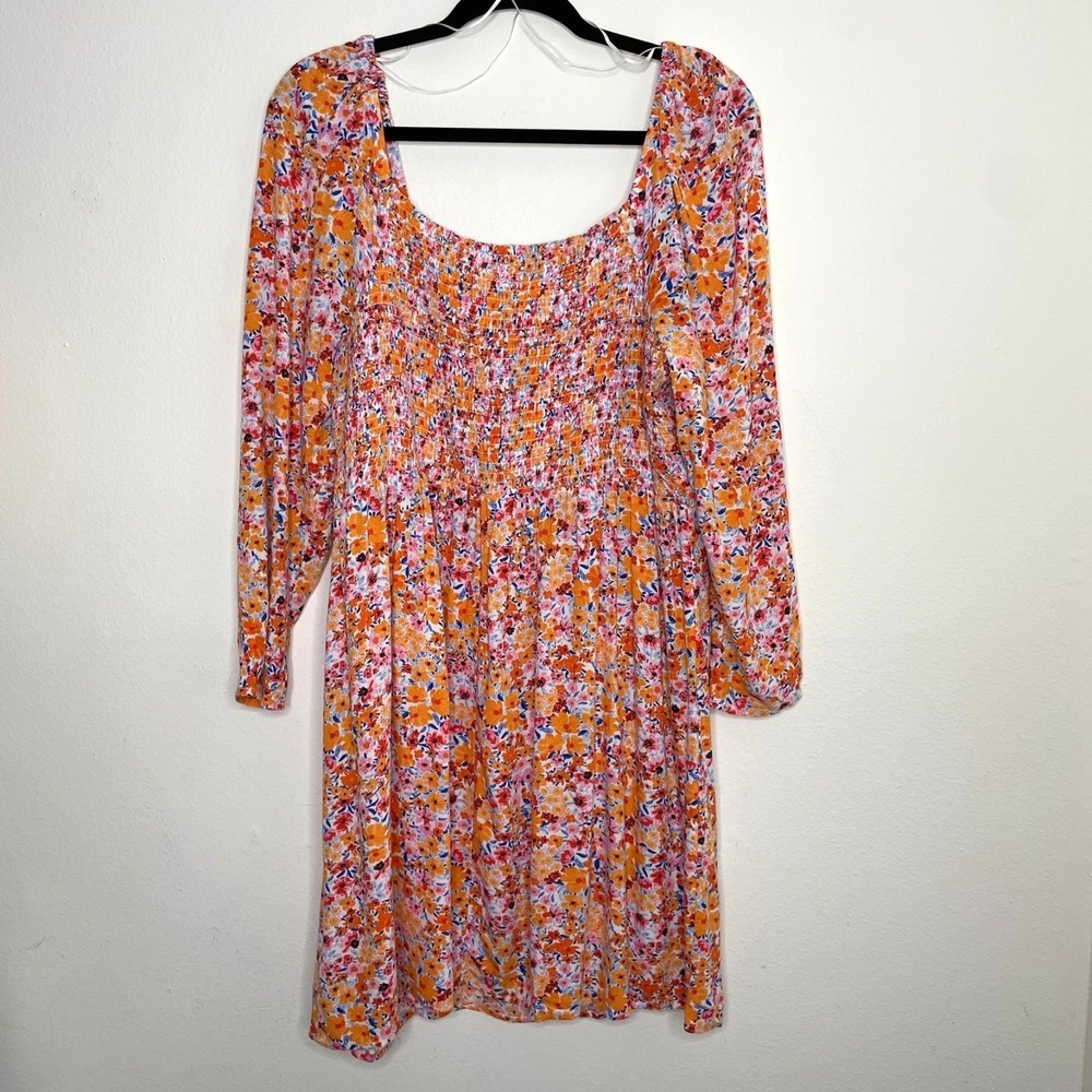 Old Navy Floral Print Dress Long-Sleeve Sweetheart Neckline Womens‎ XL NWT - Picture 7 of 10